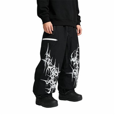 Edgy Street Style Snow Pants with Printing