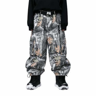 Men's Baggy Forest Camo Cargo Snow Pants