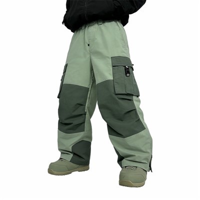 Men's Oversized Two-Tone Cargo Snowboard Pants